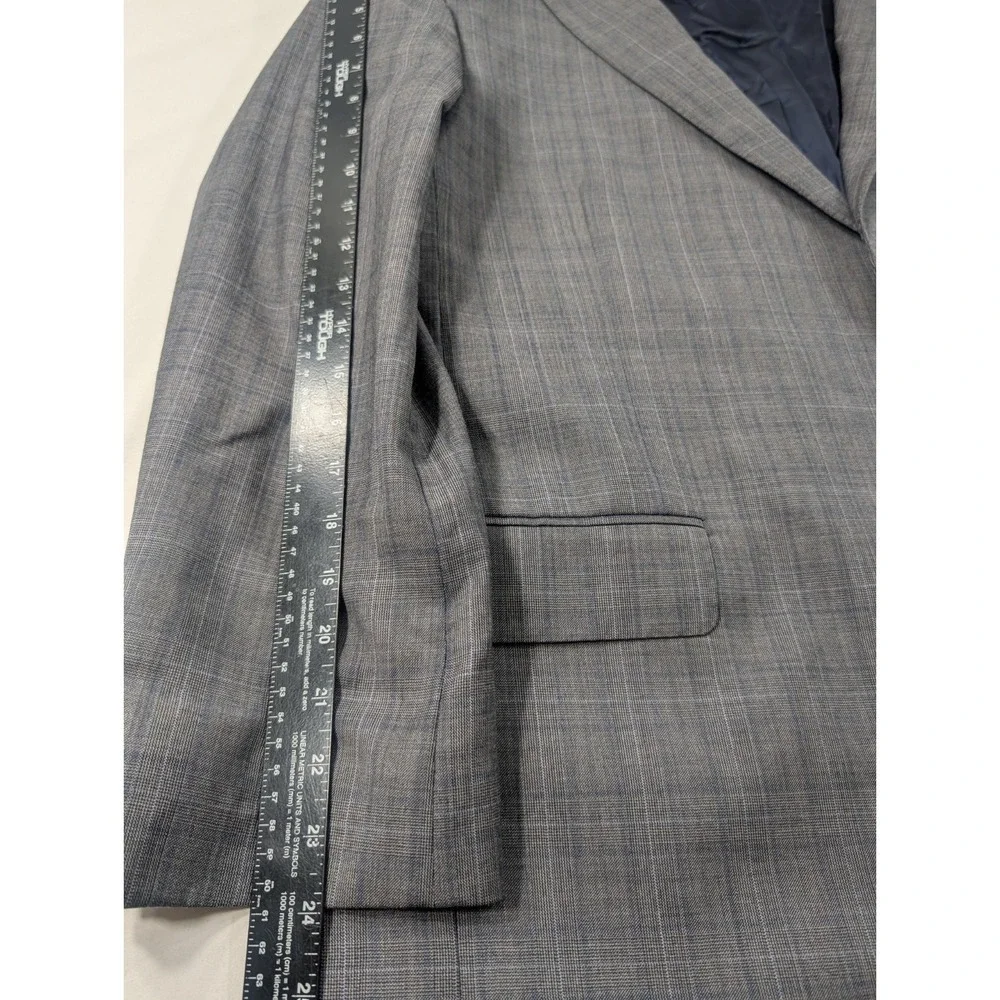 Jos. Bank Reserve Reda Blazer Suit Jacket Wool  Gray Glenn‎ Check 48R plaid READ